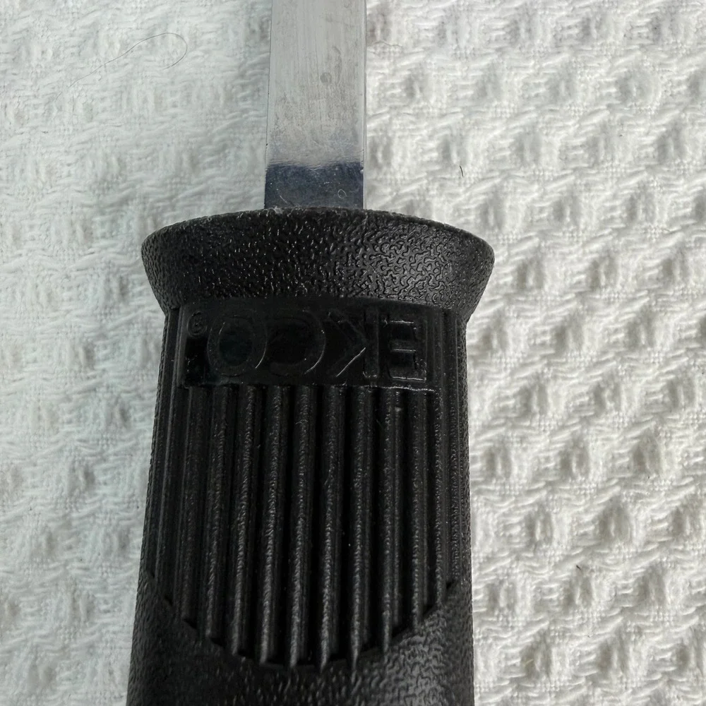 Vintage Ekco Slotted Spatula Black Nylon Head Plastic Handle Kitchen Utensil